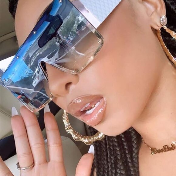 Gradient blue sparkly sunglasses - Picture 1 of 6